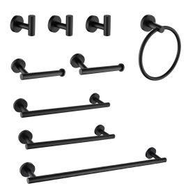 9 Piece Stainless Steel Bathroom Towel Rack Set Wall Mount
