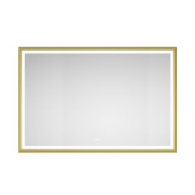 72 x 48 Inch LED Bathroom Mirror with Aluminum Frame, Wall Mounted Vanity Mirror, Anti-Fog, Memory, 3 Colors, Stepless Dimmable