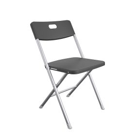 Resin Seat & Back Folding Chair, Black