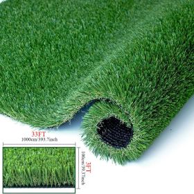 1PC- 3FTx33FT Artificial turf synthetic mat, outdoor garden lawn landscape pet turf, artificial grass carpet with drainage holes