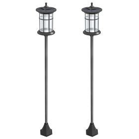72" Solar Post Light, Cool White LED Outdoor Lamp, Waterproof IP44 for Patio, Garden, Backyard, Pathway, 2 Pack