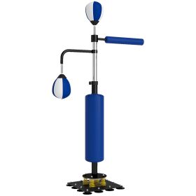 4.6'-6.7' Speed Bag Boxing Bag Stand, Reflex Bag Boxing Training Equipment, Speed Punching Bag, Blue (Color: Blue)