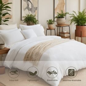 Three-piece Bedding Set With Solid Color Quilt Cover And Pillowcase, Three-piece Bedding Set - Super Soft Microfiber Hotel Series - Brushed Super (Option: 263cmX229cm 5pcs)