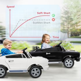 Ride On Car With Remote Control, Adjustable Speed, MP3, Smooth Start, LED Lights, Black (Color: Black)