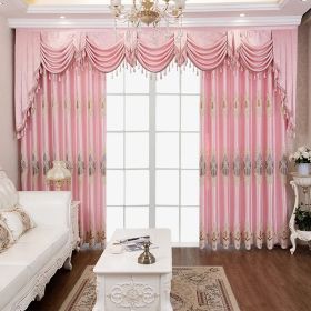 2 Panels European Style High-end Luxury Embroidered Curtains For Modern Bedroom, Without Valance (Option: SGP2023057688)