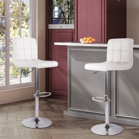 The high bar stool has a height-adjustable function. They are suitable for use with kitchen islands, family leisure areas or small coffee bars (Color: White)