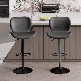 The bar chair uses soft foam cushions to ensure a comfortable seating experience, while being easy to maintain and clean. It is suitable for bars (Color: Dark grey)