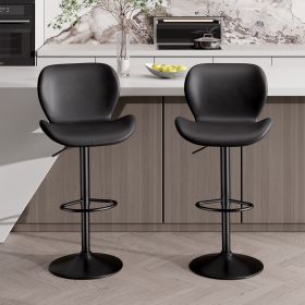 The bar chair uses soft foam cushions to ensure a comfortable seating experience, while being easy to maintain and clean. It is suitable for bars (Color: Black)