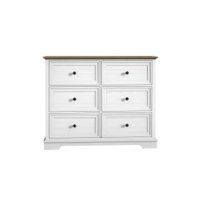 6 DrawersTall Dresser for Bedroom Vertical Storage Tower  Wood Top Closets (Color: White)