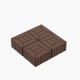 11.81"x11.81"x0.79"Grey & Brown Colors - Stylish Interlocking Flooring (Color: Brown)