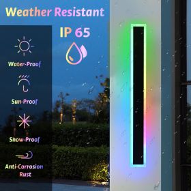 2 Packs 60in Long Outdoor RGB LED Wall Lights (size: 40inch)