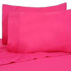 Premier Colorful Bright 4 pc Microfiber Sheet Sets (Color: Hot Pink, size: King)