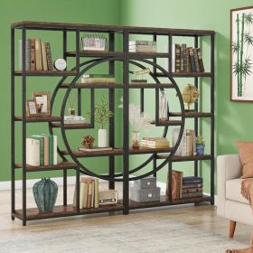 Bookshelf (Color: Rustic Brown and Black)