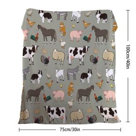 Various Animals Blanket Soft Pig Horse Durable Comfortable Blanket Women Birthday Gift Home Decoration Sofa Couch Office Bed Camping Travel  75x1 (Option: 75cmx100cm-Celadon)